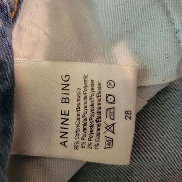 Anine Bing Blue Distressed Skinny Jeans Size 28 - Picture 5 of 7